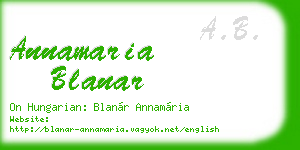 annamaria blanar business card